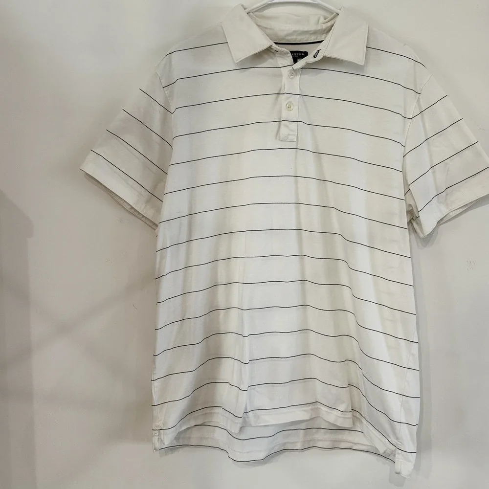 Men's‎ Banana Republic Pima 100% Cotton White Stripe XL
